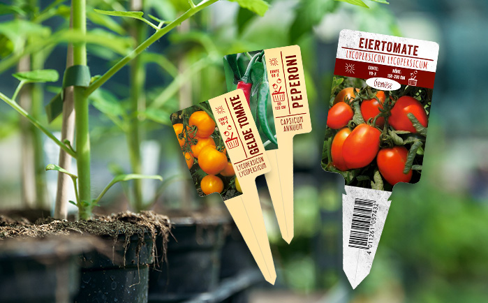 Gemüsepflanzen Etiketten 