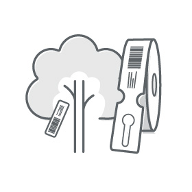 Skizziertes Icon: Baum mit Schlaufenetikett