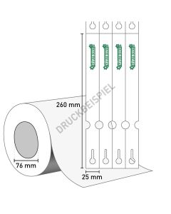 1-farbig, Schlaufenetikett 25x260 mm