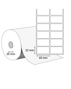 Bild TT Klebeetiketten auf Rolle 40x22 mm, 2-bahnig, 25 mm Kern