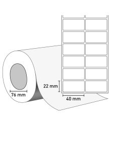 Bild TT Klebeetiketten auf Rolle 40x22 mm, 2-bahnig, 76 mm Kern