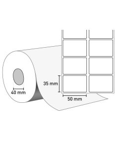 Bild Etiketten auf Rolle 50x35/40 mm 2-bahnig