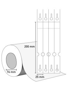 Bild 1 Schlaufenetikett 25x200 mm HDPE weiß mit Preisabriss