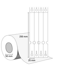 Bild 1 Schlaufenetikett 125x250 mm Tyvek weiß ohne Preisabriss