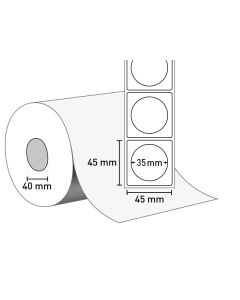 Etiketten auf Rolle 45 x 45 mm (35 mm rund)