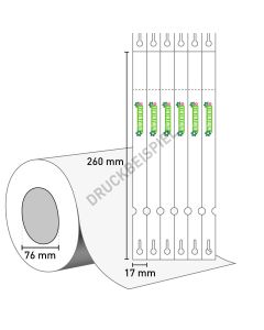 3-farbig, Schlaufenetikett 17x260 mm