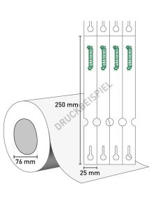 1-farbig, Schlaufenetikett 25x250 mm