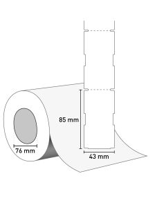 Bild TT Stabetiketten auf Rolle, PVC weiss, 85x43mm, 76mm Kern