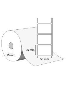 Etiketten auf Rolle 50x35/25 mm