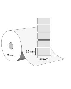 Bild TT Klebeetiketten auf Rolle, Vellum, 40x22 mm, 40 mm Kern
