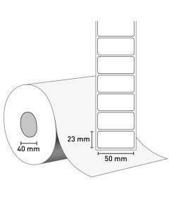 Bild TT Klebeetiketten auf Rolle, PE Gloss, 50x23m, 40 mm Kern