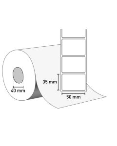 Etiketten auf Rolle 50x35/40 mm