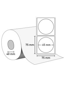 Etiketten auf Rolle 75 x 75 mm (65 mm rund)