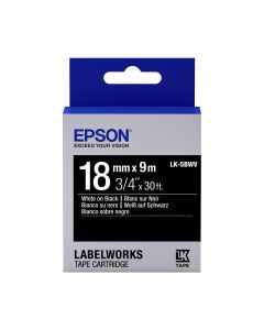 Epson Etikettenkassette intensive Farbe, weiß auf schwarz