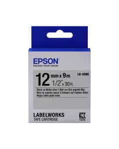 Epson Etikettenkassette matte Folie, schwarz auf matt silber