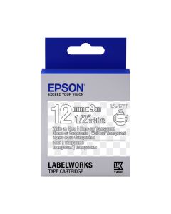 Epson Etikettenkassette transparent, weiß auf transparent