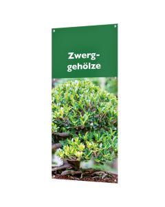 Banner "Zwerggeh&ouml;lze" mit Hohlsaum
