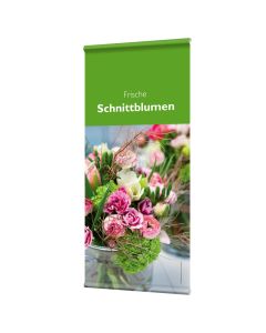 Banner "frische Schnittblumen" mit Hohlsaum