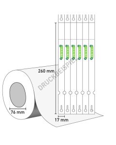 2-farbig, Schlaufenetikett 17x260 mm