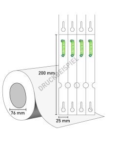2-farbig, Schlaufenetikett 25x200 mm