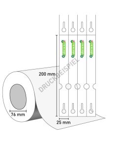 3-farbig, Schlaufenetikett 25x200 mm