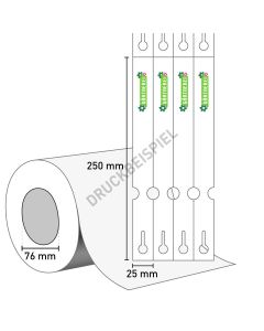 3-farbig, Schlaufenetikett 25x250 mm