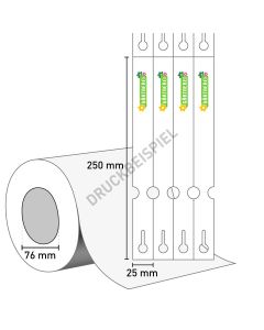 4-farbig, Schlaufenetikett 25x250 mm