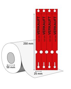 Schlaufenetikett 25x250/50mm VERKAUFT