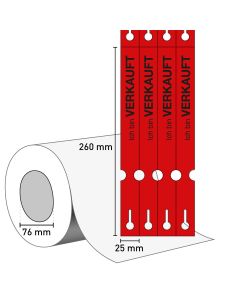 Schlaufenetikett 25x260/76mm VERKAUFT