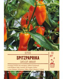 Sortenschild, Capsicum annuum, orange