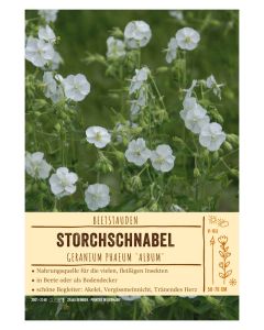 Sortenschild, Geranium phaeum 'Album'