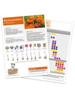 Infoblatt Blumenzwiebeln/Blühkalender Vorder- und Rückseite
