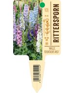 Delphinium Hybride 'Magic Fountains Mix', Bildstecketikett VS: