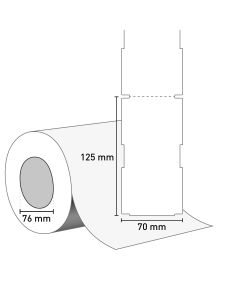 Bild TT Hängeetiketten auf Rolle, PVC weiss, 125x70mm, 76mm Kern