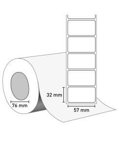 Bild TT Klebeetiketten auf Rolle, Vellum, 57x32 mm, 76 mm Kern