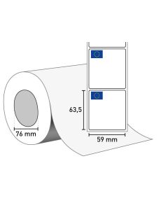 1402-0166 Etiketten auf Rolle 59x63,5/76 mm