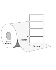 Klebeetiketten 70x35, 40 Rollenkern