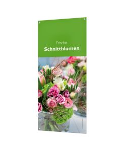 Banner "frische Schnittblumen" mit Ösen