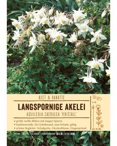 Sortenschild, Aquilegia caerulea 'Kristall'
