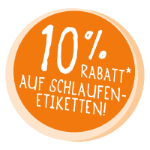 10 Prozent Rabatt auf Schlaufenetiketten Rabatt Badge für 10 Prozent Rabatt auf Schlaufenetiketten