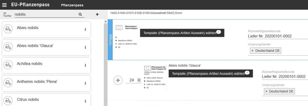 Blick in den Online-Dienst Screenshot, der das Menue im Online-Tool zeigt